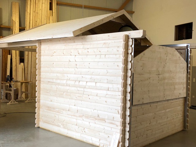 GREENLINE ROLL-OFF IN LEGNO SERIE BIG - OSSERVATORIO BASE ABETE NORDICO - SPESSORE PARETE SOLO 32 o 44mm. tutte le caratteristiche meccaniche (passive), pi� copertura base del tetto in cata catramata.