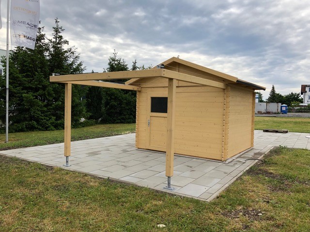 GREENLINE ROLL-OFF IN LEGNO SERIE MEDIUM - OSSERVATORIO BASE ABETE NORDICO - SPESSORE PARETE SOLO 32 o 44mm. Tutte le caratteristiche meccaniche (passive), pi� copertura base del tetto in cata catramata.